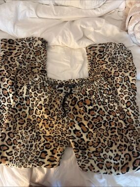 just love leopard fuzzy pajama pants